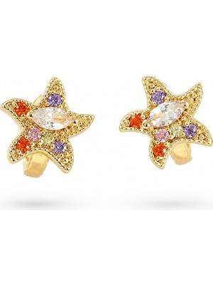 Serelya Pirinç Zirkon Taşlı Yıldız Model Gold Renk Çocuk Küpe
