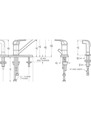 DMR Home G1345000 Mutfak Bataryası, Tek Kollu, Cilalı Krom, 6,6 L/dk