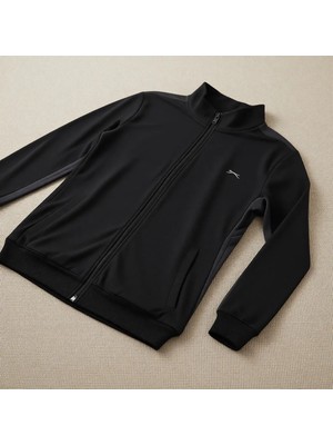 Slazenger RECTOR Kadın Eşofman Takımı Siyah XL Fermuarlı Dik Yaka Cepli Rahat Kullanım
