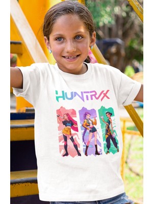 Sevbano Huntrix Kpop Demon Hunters Rumi Mira Zoey Baskılı Unisex Film Çocuk Tişört (1-12 Yaş)