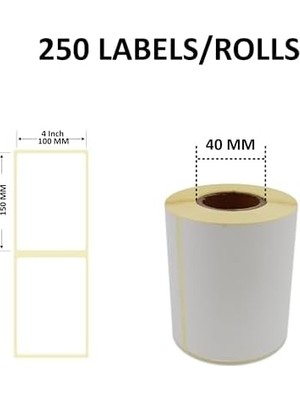 DMR Home Kargo Etiketi Eko Termal Rulo Etiket 100MM x 150MM 350 Adet Direk Termal Transfer Etiketi
