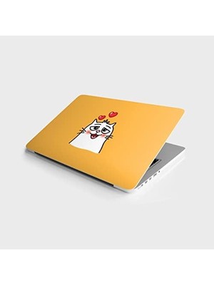 DMR Home Laptop Bilgisayar Notebook Pc Kaplama Etiketi Kedi Şaşkın