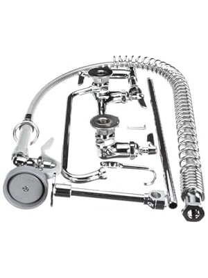 DMR Home T&s B-0133-ADF12-B Kolay Kurulumlu Duvara Monte Ön Durulama Musluğu, Ticari Mutfaklar Için. Duvar Braketi ve 30 cm Ek Musluk Dahildir. Sprey Başlığı, 1,15 Gpm Akış Hızına Sahip Yeni Doe