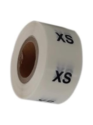 DMR Home Pp Şeffaf Beden(Size) Etiketi 25MM x 25MM Çap Ruloda 500 Adet (X Small)