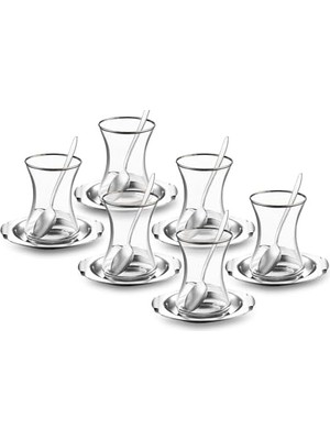 DMR Home Mars 18 Parça Çelik Çay Seti