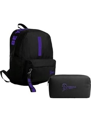 DMR Home Louisiana Polo Okul Seti – Sırt Çantası + Kalemlik Mor 1140