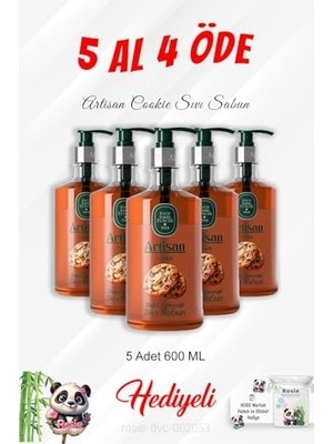 DMR Home Artisan Cookie Sıvı Sabun 600 ml 5 Al 4 Öde ve Rosie Pamuk