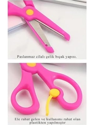 DMR Home Çocuk Makası Korumalı ve Kilitli Okul Makası,ergonamik Kullanım, Çocuk Kullanımına ve Sağlığına Uygun (Mavi-Yeşil)