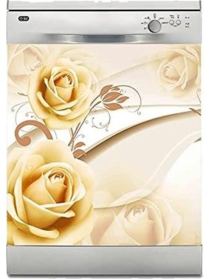 DMR Home Bulaşık Makinesi Kaplama Beyaz Eşya Kaplama Sarı Gül