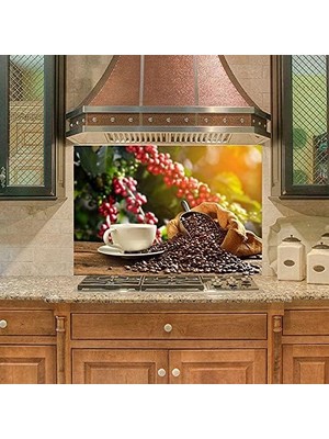 DMR Home Mutfak Duvar Tezgah Arası Ocak Arkası Kaplama Fincan Kahve