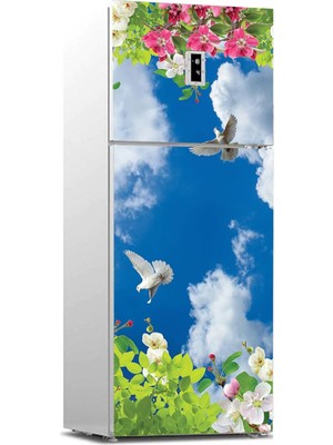 DMR Home Buzdolabı Kaplama Dolap Kaplama Etiketi Çiçek Gökyüzü
