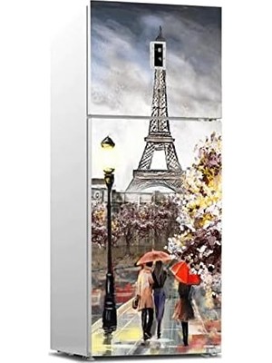 DMR Home Buzdolabı Kaplama Dolap Kaplama Etiketi Eyfel Renkli Yağlıboya