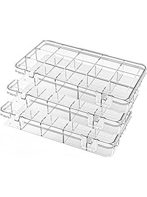 DMR Home 15 Bölmeli Ayarlanabilir Organizer Plastik Kutu 3 Lü Set