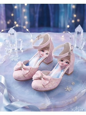 SGF Kids Pembe Çocuk Karakterli Topuklu Abiye Ayakabı