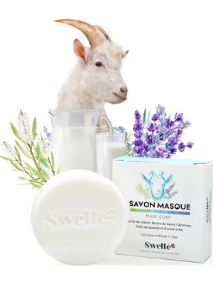 DMR Home Keçi Sütü Sabunu 110GR Shea Butter Çay Ağacı Lavanta Yüz Maskesi 1 Adet Doğal Katı Sabun Vücut Peelingi Yüz, Siyah Nokta Yüz Maskesi, Yüz Bakımı Güzellik Sabunu