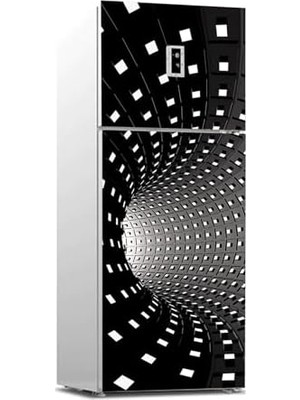 DMR Home Buzdolabı Kaplama Dolap Kaplama Etiketi 3D Tünel Kareler