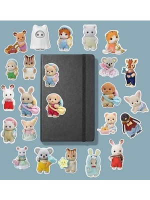 DMR Home Sylvanian Families Sticker Paketi/bullet Journal Defter Çıkartma Ajanda Laptop Etiket