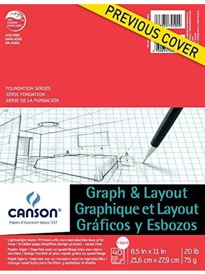 DMR Home Sanatçı Serisi Grafik Kağıdı, 4x4 Mavi Izgara, 21,6X27,9 Cm, 40 Yaprak, Katlanır Ped