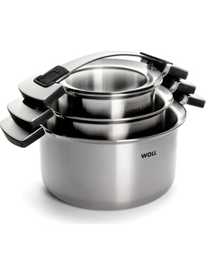 DMR Home Pro 6 Parçalı Tencere Seti Endüktif - Tüm Ocak Türleri Için Uygundur, Paslanmaz Çelik, 220°'YE Kadar Fırına Dayanıklı, Gümüş, 24 cm