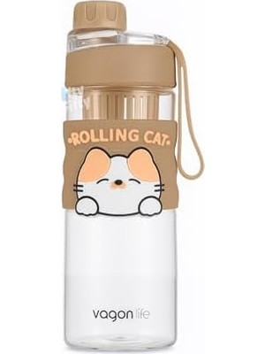 DMR Home 600 ml Rahat Içim (Pipetsiz) Çevir Aç Kapak Taşıma Kulplu Çocuk Su Matarası -VGN2020NEW600ML