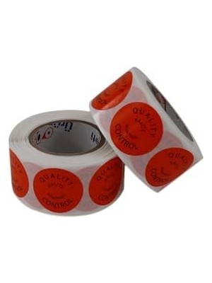 Expresstore Kalite Kontrol Etiketi 30MM Çap Ruloda 500 Adet 2 Rulo Toplam 1000 Adet Turuncu Zemine Siyah Baskılı Control Etiketi