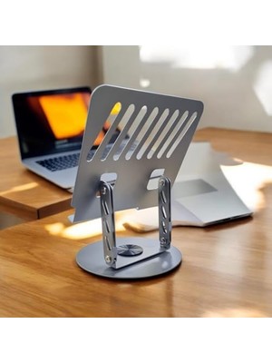 DMR Home 360 Derece Sonsuz Pozisyonda Dönebilen Katlanabilir Metal Alaşımlı Yükseklik ve Açı Ayarlı Kaydırmaz Tablet Notebook ve Laptop Standı (Laptop Notebook ve Tablet Standı N4)