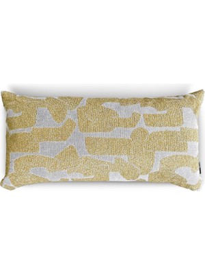 DMR Home Piloti - Yellow Series - Sarı Jakar Desenli Dikdörtgen Dekoratif Kırlent/yastık Kılıfı 30X60 cm