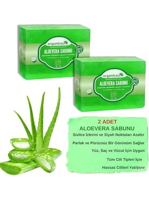 DMR Home Doğal Aloe Sabunu 140 gr x 2 Adet Tüm Cilt Tipleri Için Yatıştırıcı ve Canlandırıcı Etkili
