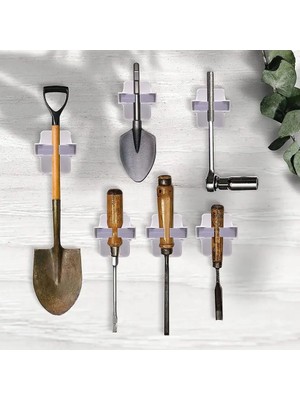 DMR Home 2 Adet Yapışkanlı Mop ve Süpürge Tutucu – Duvara Monte Fırça, Paspas ve Saplı Temizlik Askısı – Delmeden Duvar Organizer