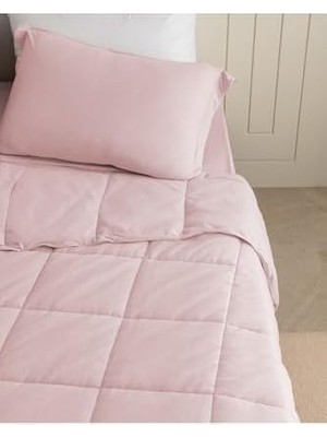DMR Home Ilus Bambu Tek Kişilik Comforter Set, Pudra, 160 x 220