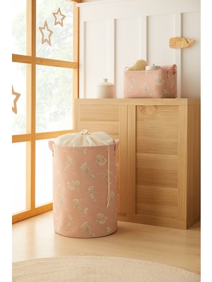 Ocean Home Textile 2'li Deniz Kızı Çocuk Odası Oyuncak Düzenleyici Sepet Set 30 x 21 x 18 / 36 x 48 cm