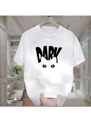 Rovel Dark Baskılı Beyaz Oversize Tshirt