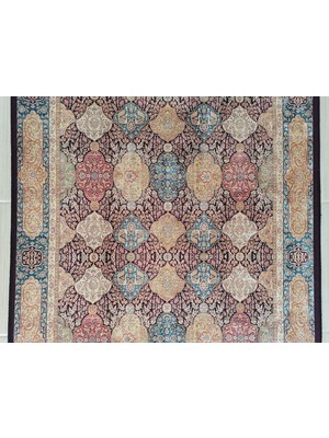 Pera Halı Bordo ve Altın Sarısı Oryantal Desenli Vintage Halı - 11460OU