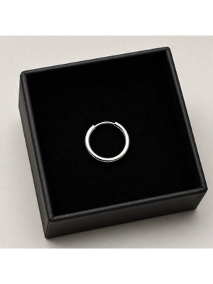 Silver Hunters Halka Gümüş Küpe 12 mm 925 Ayar Gümüş Halka Küpe 1 Adet