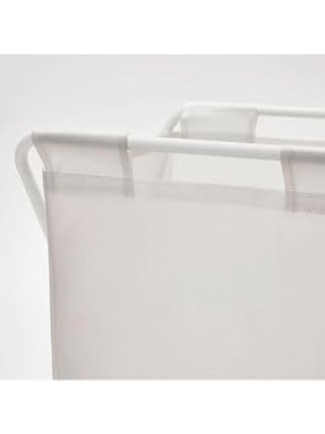 DMR Home 50 Litre Beyaz,katlanır, Çamaşır Sepeti Açılır Kapanır Pratik Kirli Sepeti 50 Lt U42X G43X Y60 cm
