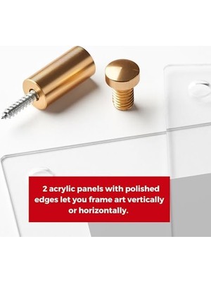 DMR Home Coolmodernframes 40,6 x 50,8 cm Şeffaf Yüzer Çift Panel Akrilik Resim Çerçevesi, Sanat ve Fotoğrafları Dönüştürmek ve Sunmak Için Altın Donanım