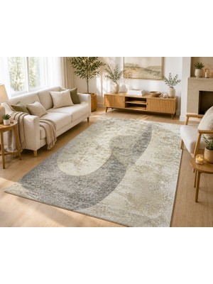 Hoom Rugs Arkaik Plz 08 K.antrasit Etnik Renkli Vintage Makine Halısı