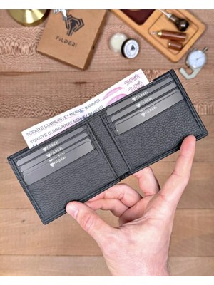 Fil Deri Hakiki Deri Çift Para Bölmeli Ince Minimalist Cüzdan 2144