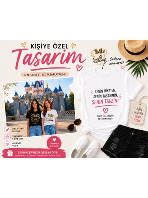 Gmt Ambalaj Kişiye Özel Disney Aile Kombini Minnie Mouse Leopar Detaylı Kadın T-Shirt - Disneyland Temalı Sevgili ve Arkadaş Kombini