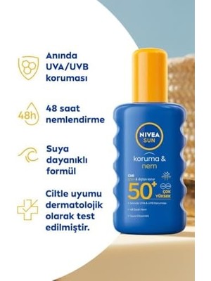 Expresstore Sun Spf 50+ Koruma & 48 Saat Nemlendirme Güneş Kremi Sprey 200 ml ve Karoten Özlü Yoğun Bronzlaştırıcı Sprey Güneş Yağı 200 ml
