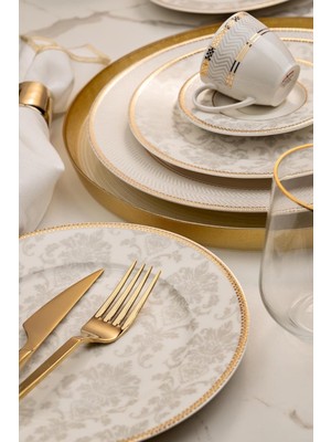Expresstore Porselen 68 Parça 12 Kişilik Yemek Takımı, Damask