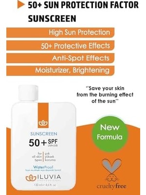 Expresstore Iluvia Leke Karşıtı Cilt Tonu Eşitleyici Yüksek Korumalı Yüz ve Vücut Güneş Kremi 50 Spf 130 ml (4.6 Fl. Oz)