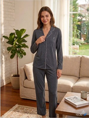 Başaksu Önden Düğmeli Bayan Pijama Takım 98001