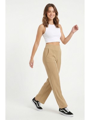 JUST WEAR ZT Yüksek Bel Dikiş Detaylı Fit Pantolon – Günlük & Şık Rahat Kesim