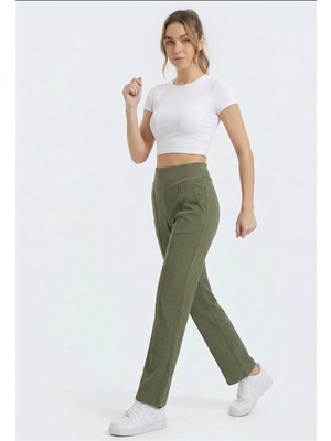 JUST WEAR ZT Yüksek Bel Dikiş Detaylı Fit Pantolon – Günlük & Şık Rahat Kesim