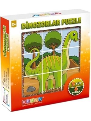 Expresstore Dinozorlar 3D Küp Puzzle, Seri 2, 9 Küp 6 Dinazor Yapboz