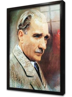 Expresstore Tablosan Atatürk Çerçeveli Cam Tablo 50X70 cm CB01001