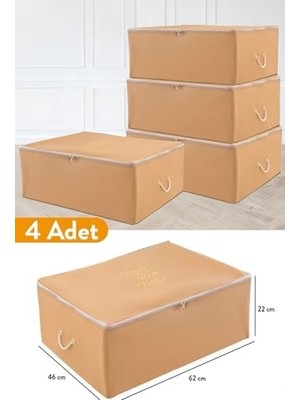 Expresstore 4 Adet - Büyük Boy Altı Taba Hurç 62 x 46 x 22 cm