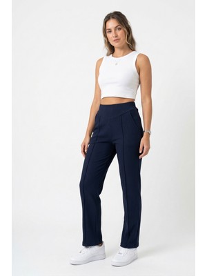 JUST WEAR ZT Yüksek Bel Dikiş Detaylı Fit Pantolon – Günlük & Şık Rahat Kesim