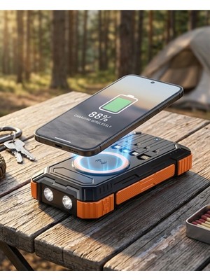 Toyigoo 20000 Mah Powerbank Güneş Enerjili Kablosuz Şarj Hızlı Şarj Taşınabilir Batarya - Lisinya